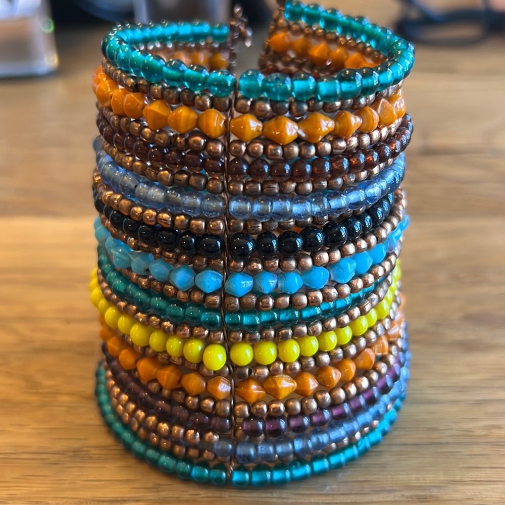 Beaded cuff bracelet
